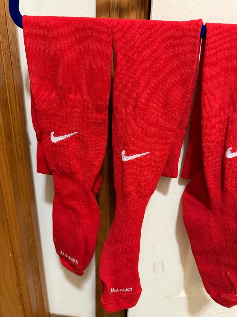 Nike Red unisex Dri-FIT baseball  Socks with White Swoosh - 2 Pack